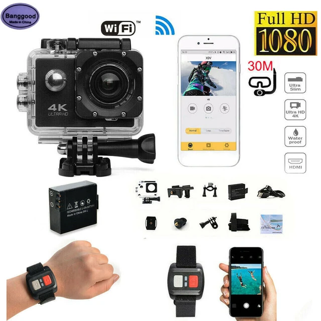 H9 Wifi 4K 1080P Full HD Sport Camcorder Action Camera Sport Underwater  Waterproof Camera DVR Recorder with Remote Controller