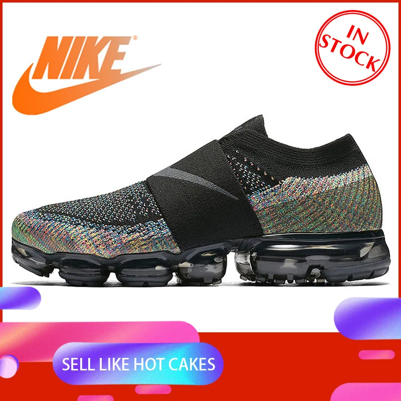 Pаспродажа Оригинальные подлинные мужские кроссовки для бега от Nike Air VaporMax Moc Радужная подушечка спортивные кроссовки для улицы дышащие прочные AH3397