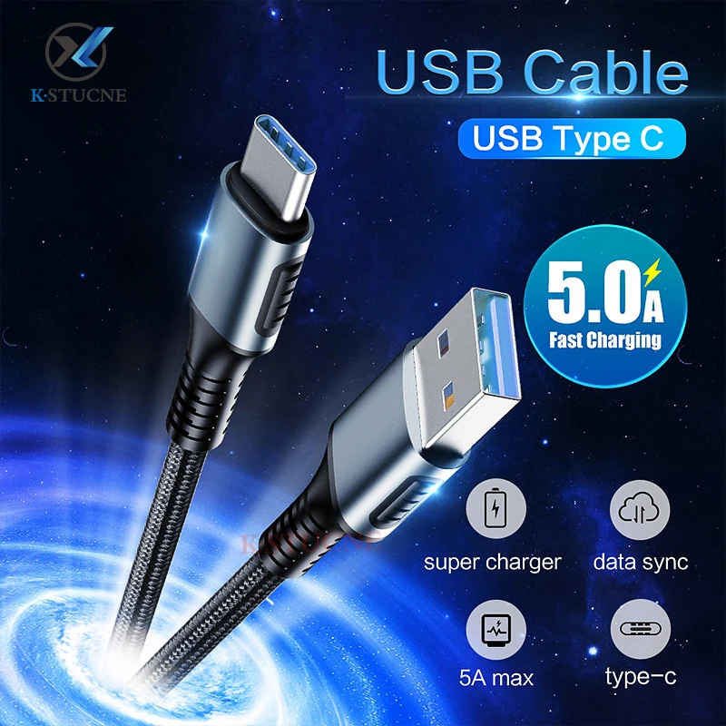5А usb type-C кабель для huawei mate 20 P20 Lite USBC Быстрая зарядка зарядное устройство USB-C type-C кабель для samsung Redmi Note 8