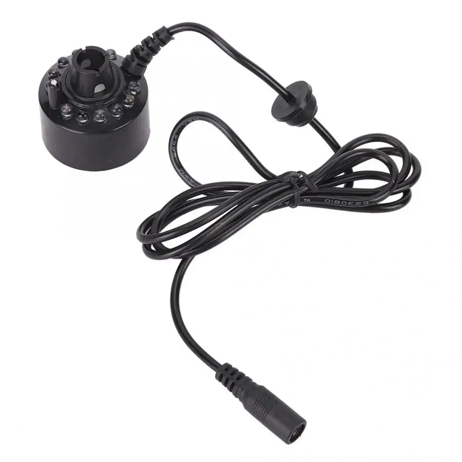 Aquarium DIY CO2 Generator System Kit Black 12 LED Light Ultrasonic Mist Maker Atomizer Water Fountain Pond Indoor |