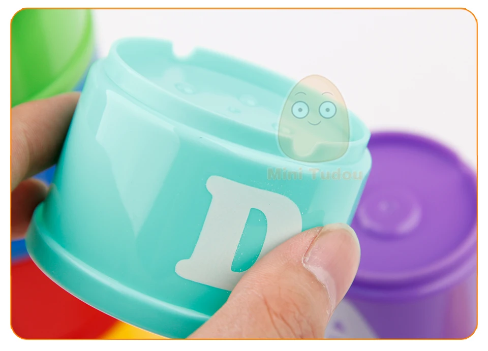 8PCS Stacking Cups Educational Baby Toys Bathtub Toys Figures Letters Stack Cup Tower Children Early Intelligence
