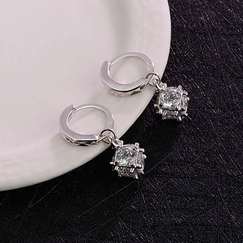 Серьги из драгоценных камней для женщин, серебро 925, ювелирное изделие, снежинка, корейский стиль, ушные капли, женский новогодний подарок, для свиданий, вечерние