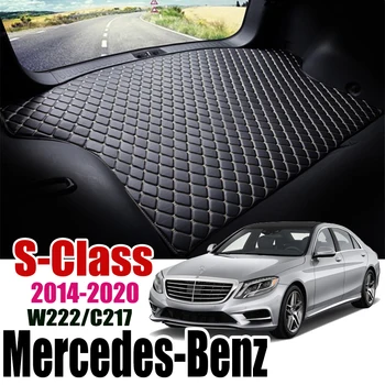 

Leather Car Trunk Mat Carpet Tail Benz W222 Cargo Liners For Mercedes Benz S Class 2014-2020 Trunk Boot Mat Benz C217 Liner Pad
