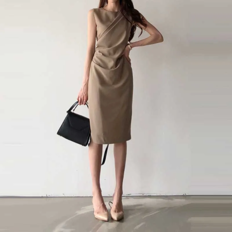 2020 Summer Women Elegant Dress Vintage Cotton Linen Square Neck Slim Waist Tie Midi Dress Ladies French Office Dress Vestidos