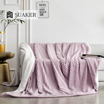 

Suaker Women Winter Purple Blanket Warm Magic Fleece Modern Duvet Cover Soft Travel Beach Throw Aircraft TV Sofa For Home