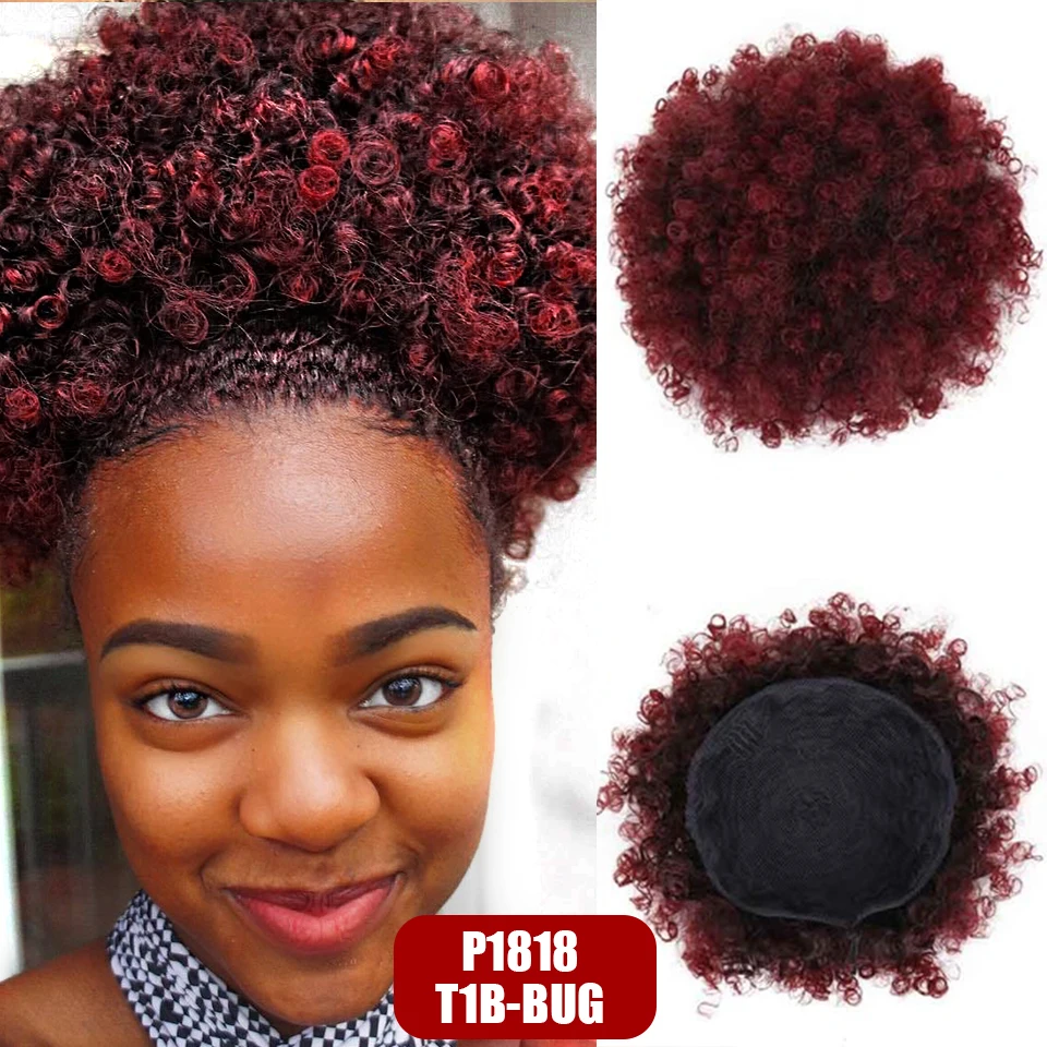 Vigorous Ponytail wrap Puff афро кудрявый шиньон короткие волосы булочка шнурок 2 зажима синтетические накладные волосы термостойкие