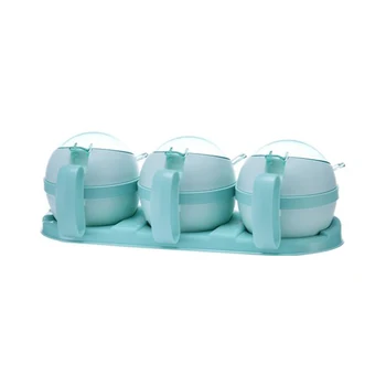 

3 Pcs Set Seasoning Box Home Kitchen Salt Sugar Plastic Tools