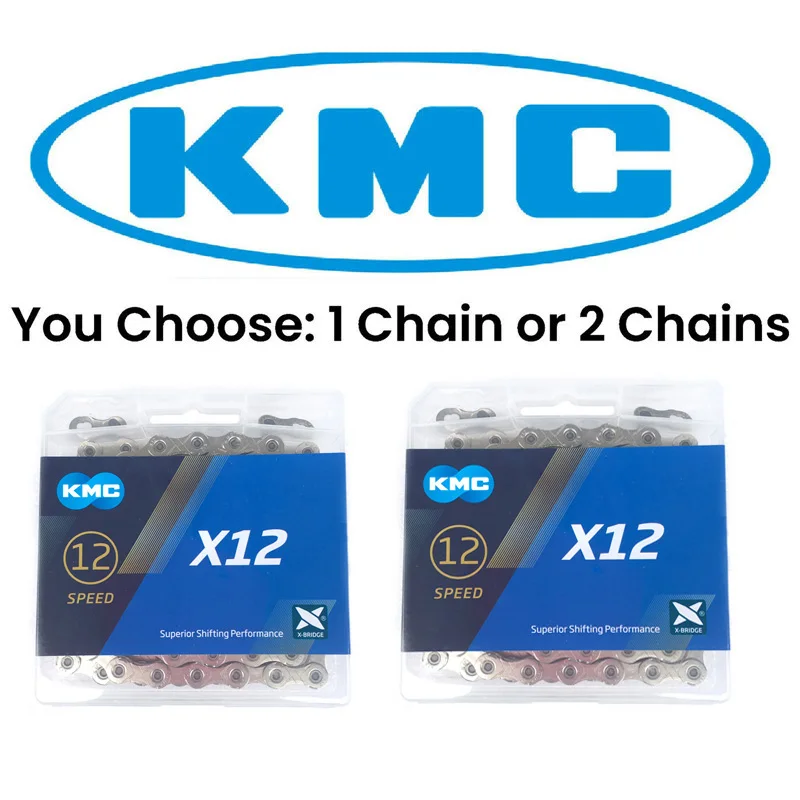 

KMC X12 Silver MTB Mountain Bike Road Bicycle Chain 126L 12 Speed Magic Links With Original box for Shimano SRAM Campagnolo