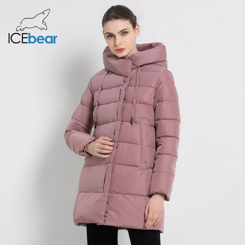 

ICEbear 2019 New Winter Women's Hooded Jacket Stylish Female Cotton Jacket Winter Warm Coats Brand Woman Clothing GWD18216I