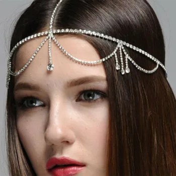 

New Rhinestone forehead chain bohimia headband Catwalk Bridal Headdress