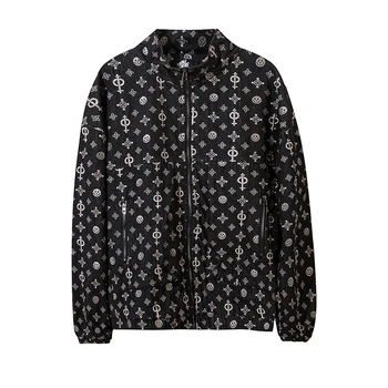 

Harajuku Embroidery Oversize Jeans Men and Women Streetwear Stand Loose Denim Jacket Windbreaker Hip Hop Bomber Coats