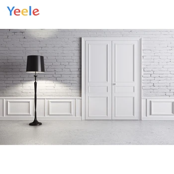

Interior White Brick Wall Floor Door Light Baby Room Portrait Vinyl Backdrop Photography Background For Photo Shoot Photophone