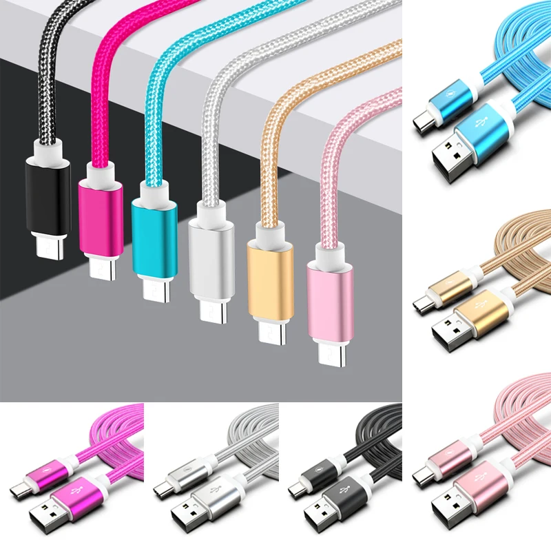 Нейлоновый кабель 0,25 м 1 м 2 м USB C mi cro type C для iPhone X 6 7 8 Plus samsung S9 S10 Pro huawei xiaomi mi 10 Android Charging Kable