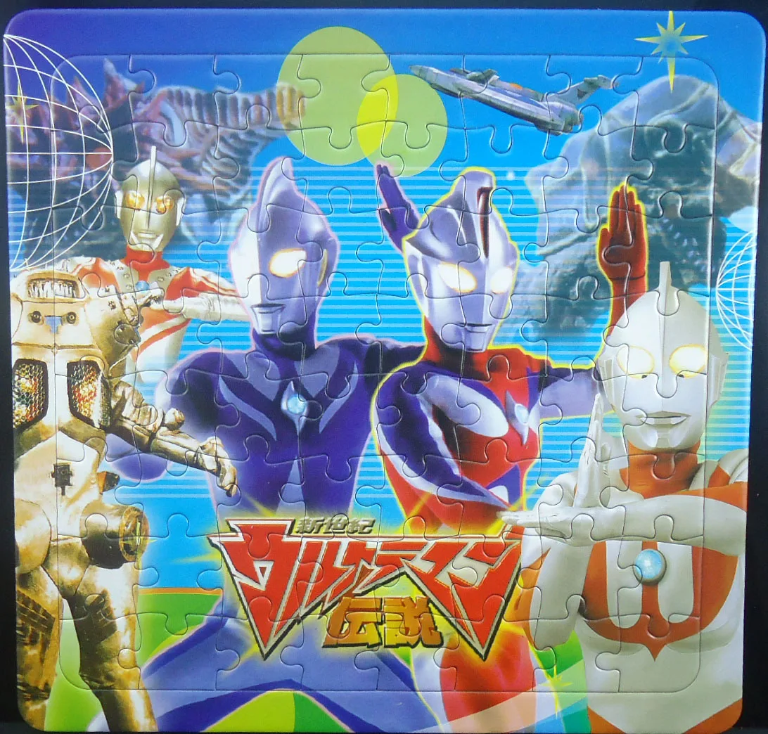 64 шт Ultraman головоломка плоская головоломка обучающая детская игрушка картонный, мультипликационный большой пазл