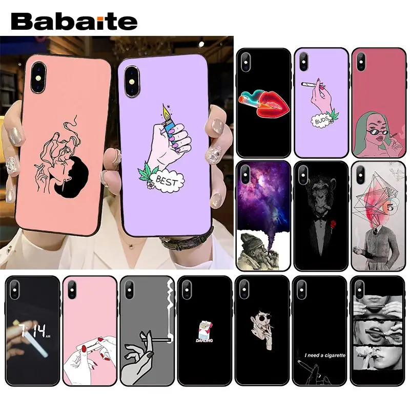 

Babaite Weed Cigarette Smoking Phone Case for iPhone XR 11 Pro MaxXS MAX 8 7 6 6S Plus X 5 5S SE