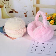 Портативные наушники складные теплые мужские и женские однотонные зимние защитные мягкие плюшевые теплые наушники