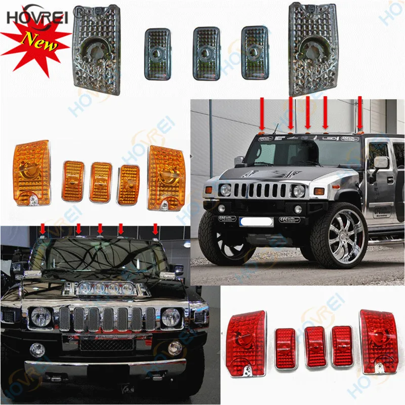 10 шт. Желтые красные линзы кабины габаритные огни лампа для Hummer H2 SUV SUT 2003-2009