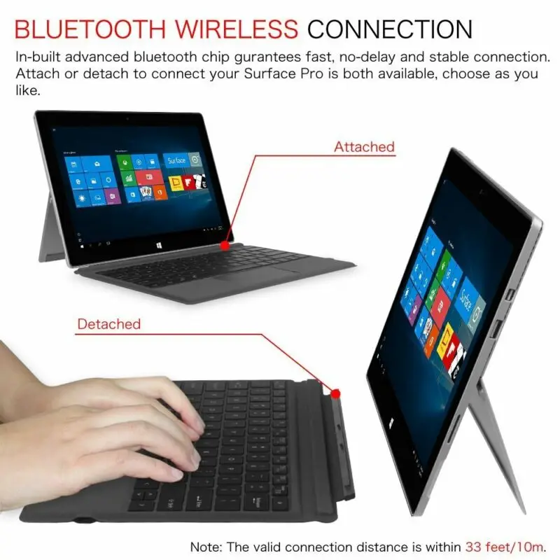 Магнитная Беспроводная клавиатура Bluetooth для планшета microsoft Surface Pro3/4/5