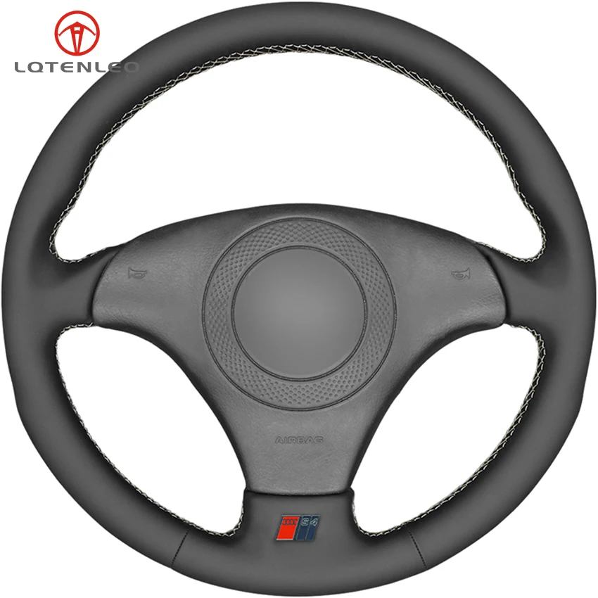 Lqtenleo Black Artificial Leather Car Steering Wheel Cover For Audi A8