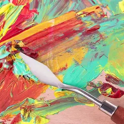 7pcs/set Steel Spatula Kit Palette Gouache Supplies Knife Tool Fine Blades For Oil Arts Painting Painting Flexible Set V4s2