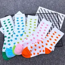 Взрослые, до середины икры, хлопок, средние, Цветочные Носки, современные, для молодых девушек, счастливые, сладкие, Арт, шаровары, цветы, много цветов, сад