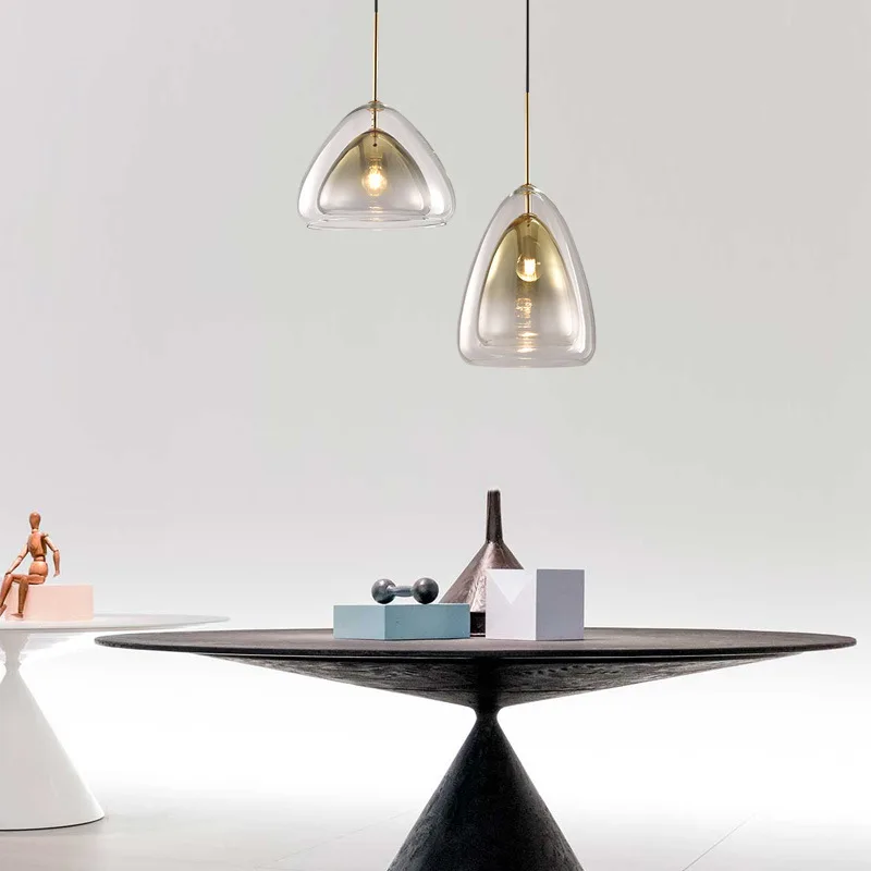 

Modern simple chandelier living room dining room study designer model room high end place double glass chandelier