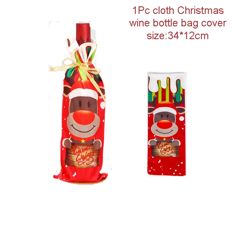Xmas Mouse Рождественское украшение для дома, обертка для бутылки, Рождественское украшение, Санта-Клаус, Декор, Рождественская винная бутылка, чехол, с рождеством - Цвет: Xmas Mouse