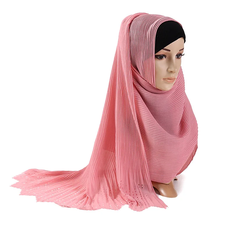 

2020 muslim women bubble chiffon scarf hijab foulard femme musulman plain shawls islamic headscarf clothing Arab wrap head scarf