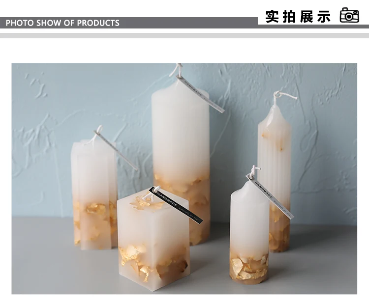 Description Picture 5 of item1pcs Candle Gold Foil INS hot for Candle Molds Silicone Mold Aromatherapy Soap Mould using For Candle Making Decoration