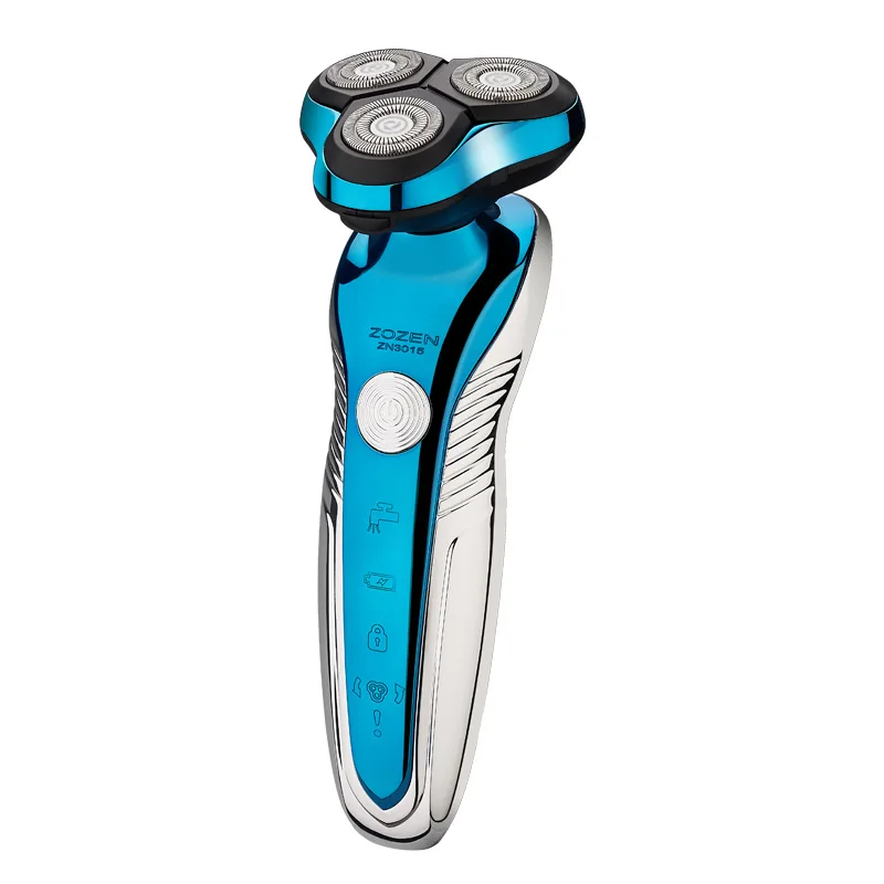 

Manufacturers Direct Selling Zn3015 Electroplated Blue Men Fully Washable 4D Shaver Rechargeable Multi-functional Beard Knife