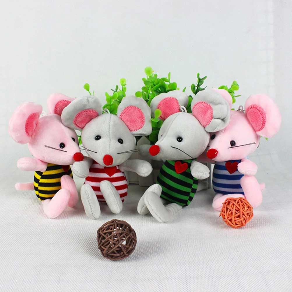 1 PCS New 2020 Rat Year Mascot Toy Cute Striped Clothes Mouse Doll Pendant WP 