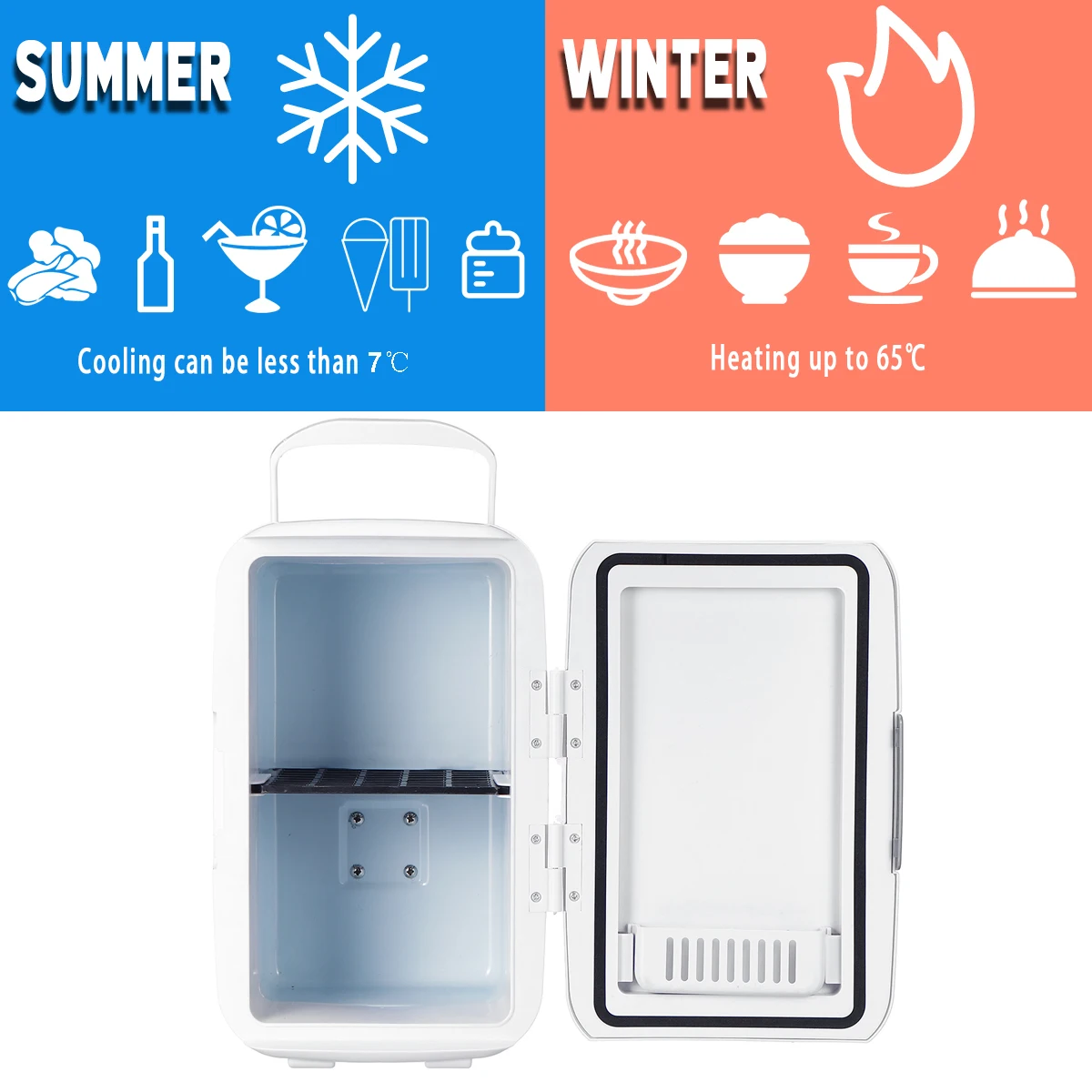  Mini 8L Car Refrigerator 60W 12V Portable Ultra Quiet Refrigerators Dual-Use Cooling Heating Box Fr