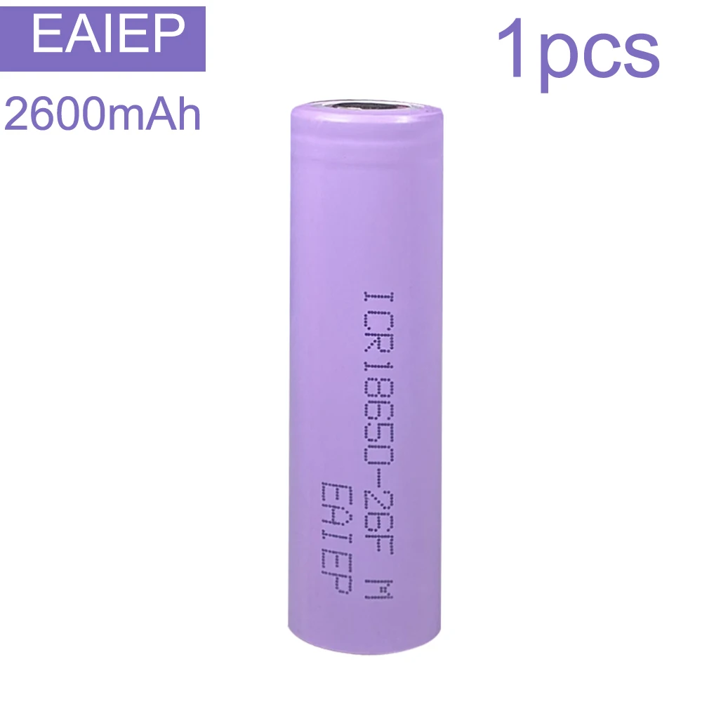 EAIEP 18650 3,7 v 2600 mah 18650 литиевая аккумуляторная батарея для фонариков - Цвет: 1PCS 18650