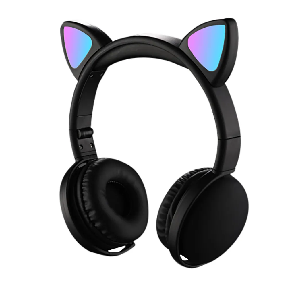 Модные шумоподавляющие наушники с кошачьими ушами Bluetooth 5 0 светодиодсветильник
