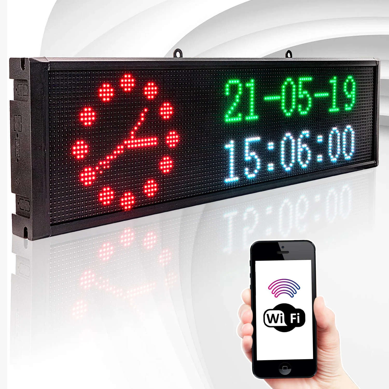 Panneau d'Affichage LED P5 avec Message Défilant Programmable, Écran de  Signalisation Wi-Fi SMD RVB, Technologie de Document Complet, PRWindow, 68cm
