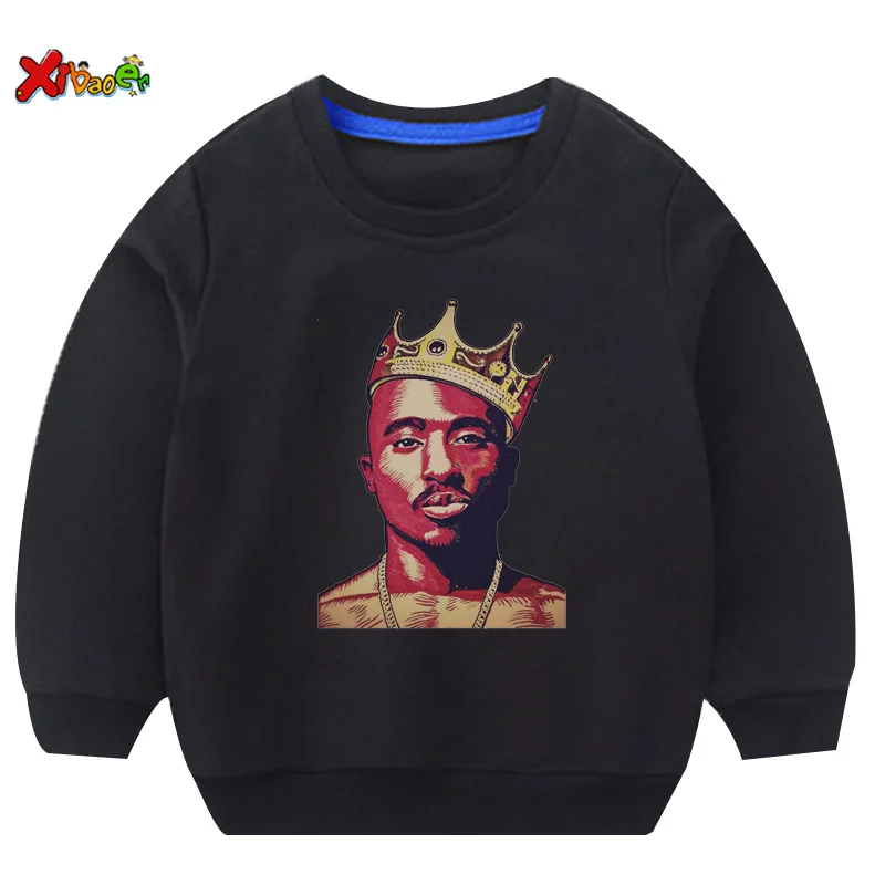 Детские толстовки в стиле хип-хоп; Футболка с принтом «Swag king»; худи для мальчиков; Крутая толстовка для маленьких девочек; толстовка для мальчиков; модная детская одежда - Цвет: sweatshirt black