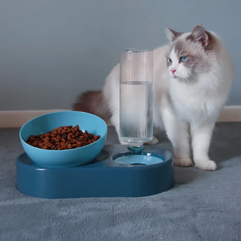 

New Pet Dog Bowl High capacity Small And Medium Dogs Cat Bowl Automatic Cat Water Dispenser Pets Supplies Plastic Double Bowls