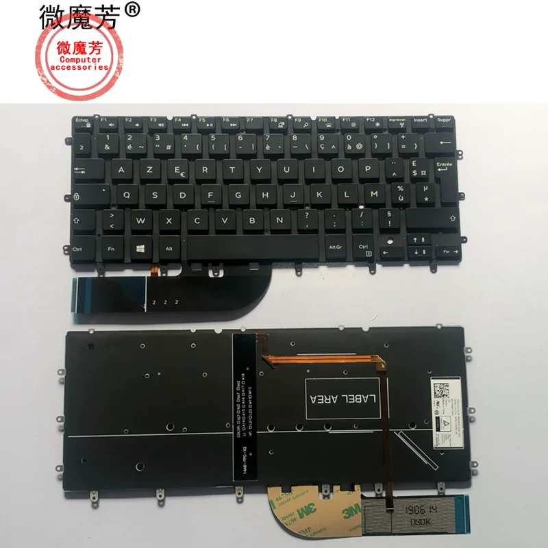 Teclado de Laptop Dell fr com Retroiluminação Inspiron Xps 13 7000 7347 7348 7352 7353 15 7359 7547 7548 9343 e N7548