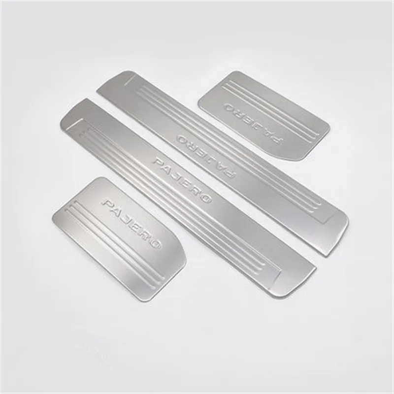 for Mitsubishi Pajero V93 V97 V73 2003- stainless steel Car door cover outside door sill plate Car styling