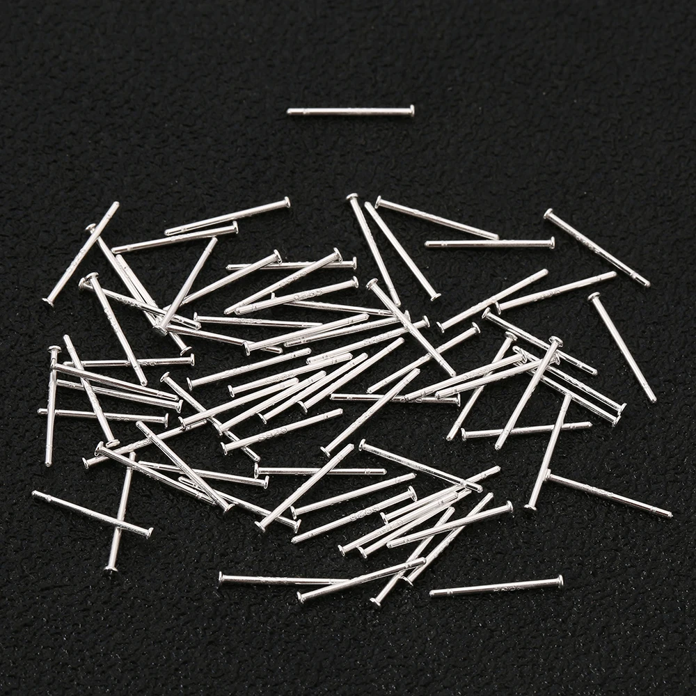 100 개/몫 Carven 925 은 12 미리메터 길이 빈 Earring 핀 Needle 와 1.5 미리메터 Flat Head 대 한 DIY Earring 보석 만들기 find