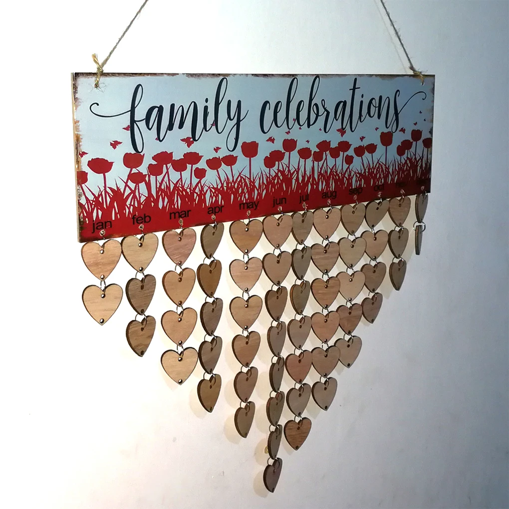 Красочные семейные торжества Висячие DIY деревянный календарь Kalendar доска напоминаний доска домашний декор кулон бирка