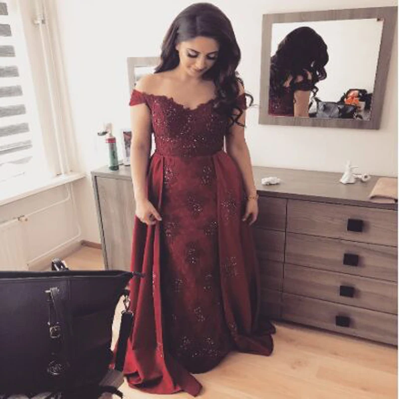 

Plus Size Appliques Lace Off-shoulder Ball Gown Evening Dresses Simple Short Sleeve Sweetheart Neck Prom Gown robe de soiree