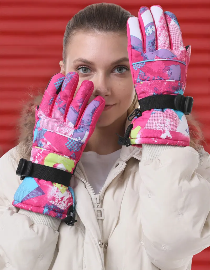Лыжные перчатки с сенсорным экраном для мужчин и женщин, для мальчиков и девочек, лыжные перчатки для катания на мотоцикле, водонепроницаемые лыжные перчатки