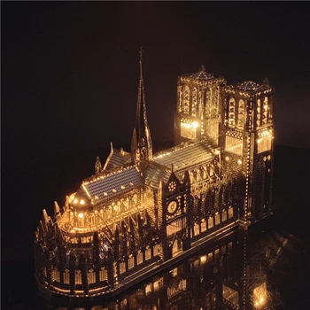 

IRON STAR 3D metal puzzle Notre-Dame de Paris model Assembly Model DIY 3D Laser Cut Model puzzle toys for adult