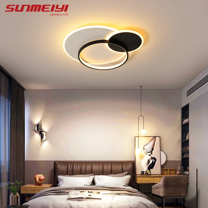

Modern LED Ceiling Lights Gold Black Bedroom Light Nordic Home Lighting For Living room Kitchen Kids room  