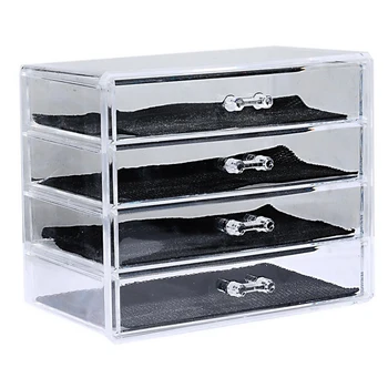 

4-Layer Drawer Clear Acrylic Cosmetic Makeup Storage Box Display Stand Home Sundries Cosmetic Storage Box