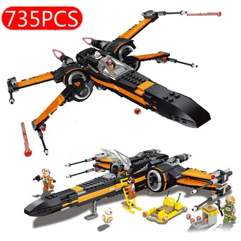 

Poe's X-wing Fighter Starwars Compatible Lepining Building Blocks Bricks Fighter Assembled Fighter Star Wars X Wing Toys