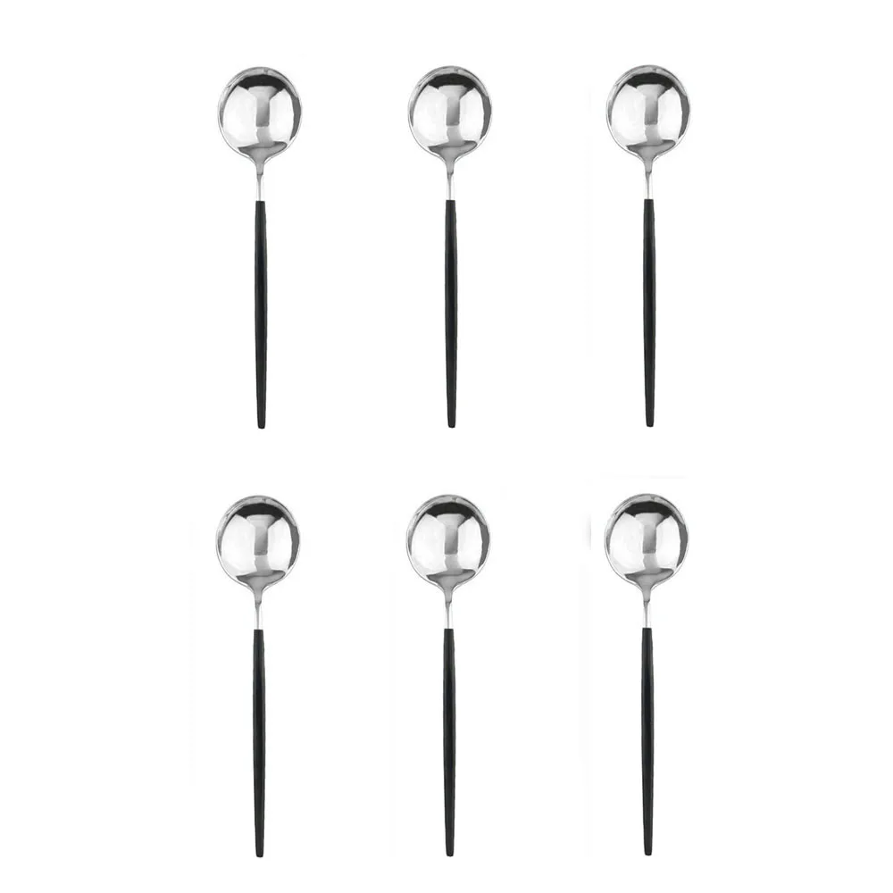 6Pcs Black Silver