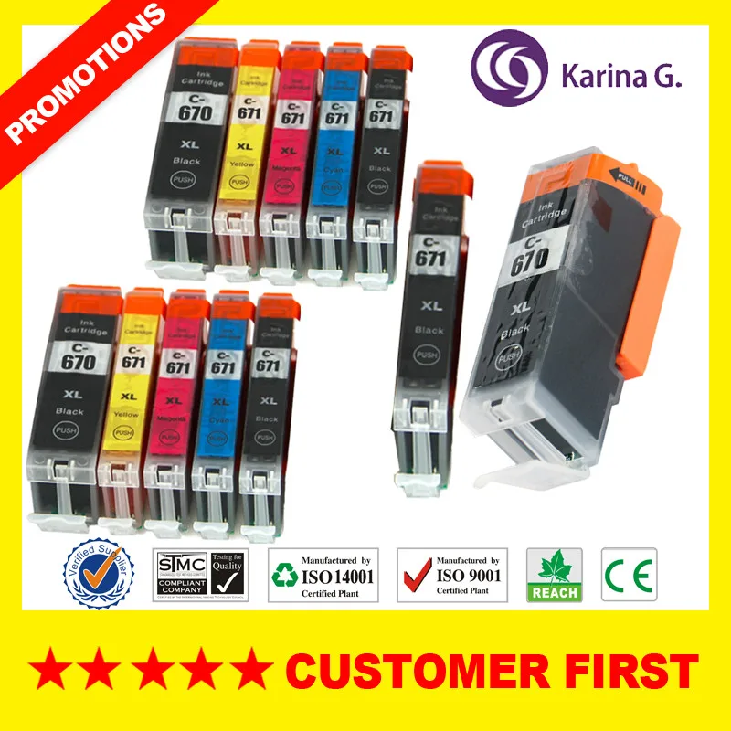 Совместимость для PGI670 CLI671 PGI 670 чернильный картридж принтера Canon PIXMA MG5760 MG5765 MG5766