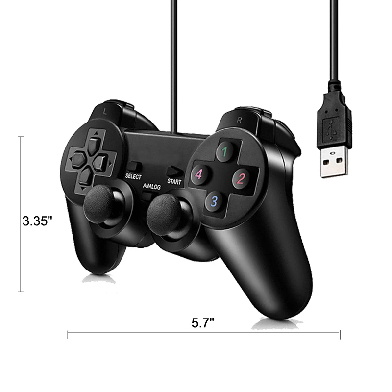 Wired-USB-Controller-Gamepad-For-WinXP-Win7-Win8-Win10-For-PC-Computer-Laptop-Black-Game-Joystick